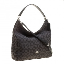 مملوكة مسبقًا Coach Grey/Black Signature Canvas and Leather Celeste Hobo