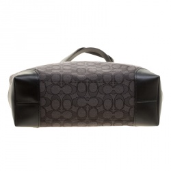 Coach Grey/Black Signature Canvas and Leather Tote