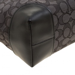 Coach Grey/Black Signature Canvas and Leather Tote