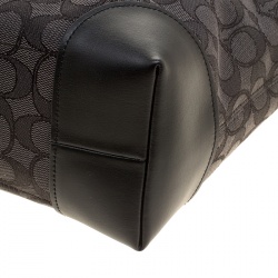 Coach Grey/Black Signature Canvas and Leather Tote