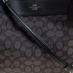 Coach Black Signature Canvas and Leather Small Lexy Shoulder Bag