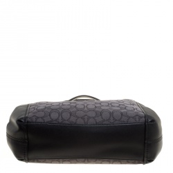Coach Black Signature Canvas and Leather Small Lexy Shoulder Bag