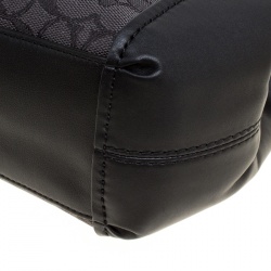 Coach Black Signature Canvas and Leather Small Lexy Shoulder Bag
