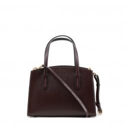 Pre Owned حقيبة كوتش شارلي كارياول 28 جلد حُبيبي لامع بنية محمرة