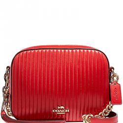 coach red quilted camera bag