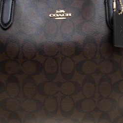 Coach Brown/Black Signature Coated Canvas Shopper Tote