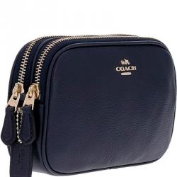 مملوكة مسبقًا Coach Navy Blue Leather Sadie Clutch Bag