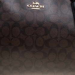 Coach Brown Signature Coated Canvas Ava Chain Tote