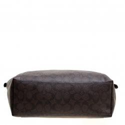 Coach Brown Signature Coated Canvas Ava Chain Tote