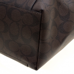 Coach Brown Signature Coated Canvas Ava Chain Tote
