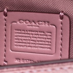 Pre Owned Coach Bubble Gum Suede and Leather Tea Rose Tooling Page Shoulder Bag