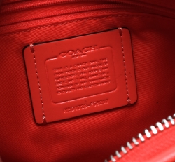 Coach Brown/Coral Orange Signature Canvas and Leather Swingpack File Crossbody Bag 
