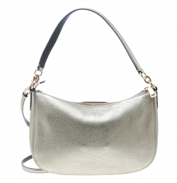 Pre Owned Coach Metallic Gold Leather Top Handle Shoulder Bag