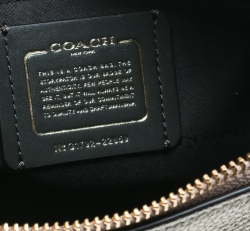 Pre Owned Coach Metallic Gold Leather Top Handle Shoulder Bag