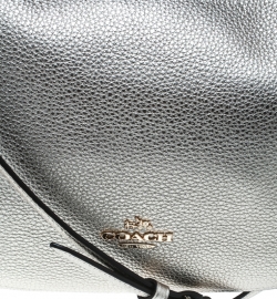 Pre Owned Coach Metallic Gold Leather Top Handle Shoulder Bag