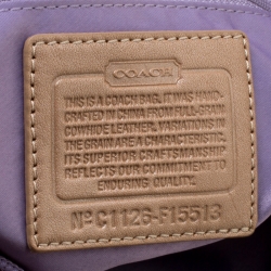 Pre Owned Coach Shimmering Beige Leather Top Handle Bag