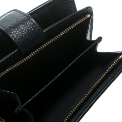 Pre Owned Coach Blue Leather Compact Wallet