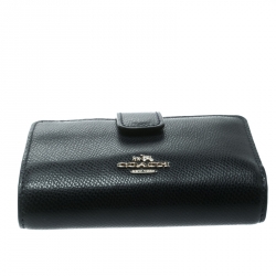 Pre Owned Coach Blue Leather Compact Wallet