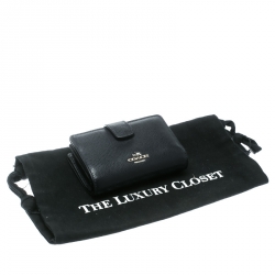 Pre Owned Coach Blue Leather Compact Wallet