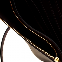 Pre Owned Coach Burgundy Croc Embossed Leather Clutch