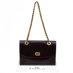 Pre Owned Coach Maroon Patent Leather Parker Shoulder Bag