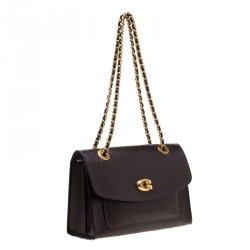 Pre Owned Coach Maroon Patent Leather Parker Shoulder Bag