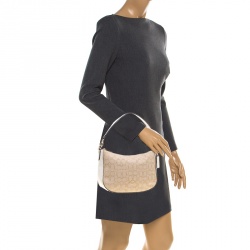 Coach Beige Signature Canvas and Leather Shoulder Bag