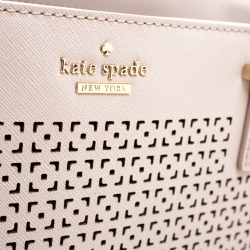 Pre Owned Kate Spade Off White Perforated Leather Harmony Tote