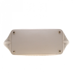 Pre Owned Kate Spade Off White Perforated Leather Harmony Tote