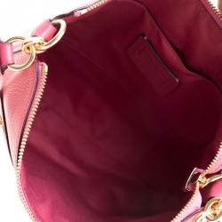 Pre Owned Coach Coral Pink Leather Mae Crossbody Bag