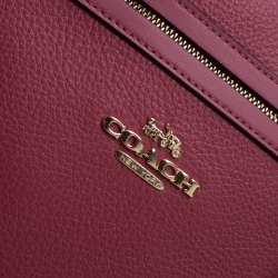 Pre Owned Coach Coral Pink Leather Mae Crossbody Bag