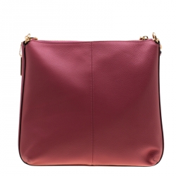 Pre Owned Coach Coral Pink Leather Mae Crossbody Bag