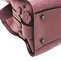 Coach Nude Pink Flower Embellished Leather Mercer 30 Satchel