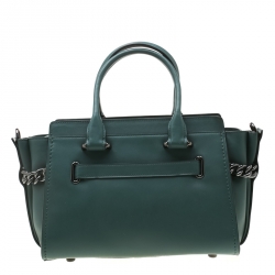 Pre Owned Coach Deep Green Leather Swagger 27 Satchel