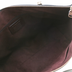 Pre Owned حقيبة يد كوتش سلسلة سحاب أفا جلد نقش شهيرة سوداء