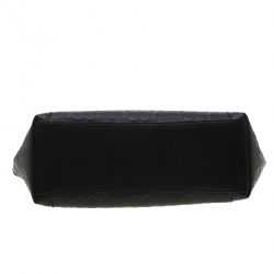 Pre Owned حقيبة يد كوتش سلسلة سحاب أفا جلد نقش شهيرة سوداء