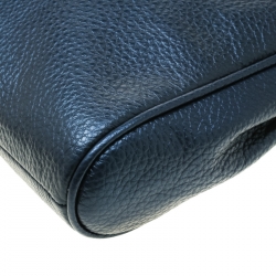 Pre Owned Coach Blue Metallic Leather Carrie Crossbody Bag