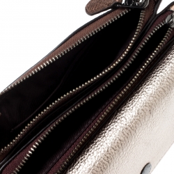 Coach Metallic Tri Color Leather Small Triple Wristlet Clutch