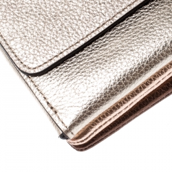 Coach Metallic Tri Color Leather Small Triple Wristlet Clutch