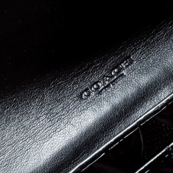 Coach Black Signature Debossed Patent Leather Boxed Soft Wallet