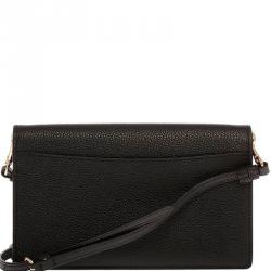 Coach Black Pebbled Leather Hayden Foldover Clutch Bag