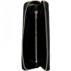 Coach Black Leather Accordion Zip Around Wallet