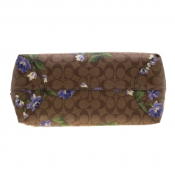 Coach Brown/Khaki Floral Print Coated Canvas Reversible City Tote