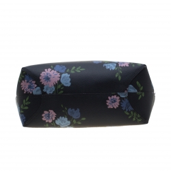 مملوكة مسبقًا حقيبة يد كوتش سيتي ريفرسيبل كانفاس مقوى شهير وطباعة زهور بيج/ كحلية