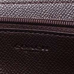 Coach Beige Signature Patent Leather Accordion Zip Around Wallet