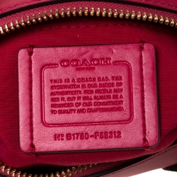 Coach Beige/Hot Pink Signature Coated Canvas and Leather Mini Bennett Satchel