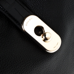 Pre Owned Coach Black Leather Amber Hobo