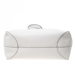 Pre Owned Coach Cream Flag Coated Canvas and Leather Reversible City Tote