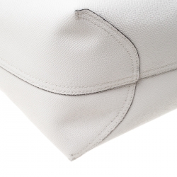 Pre Owned Coach Cream Flag Coated Canvas and Leather Reversible City Tote