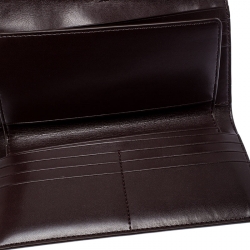 Coach Brown Signature Coated Canvas Trifold Slim Envelope Wallet